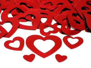 Red Cut out multishape heart confetti
